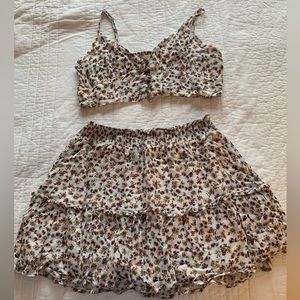 Floral Mini Skirt Set